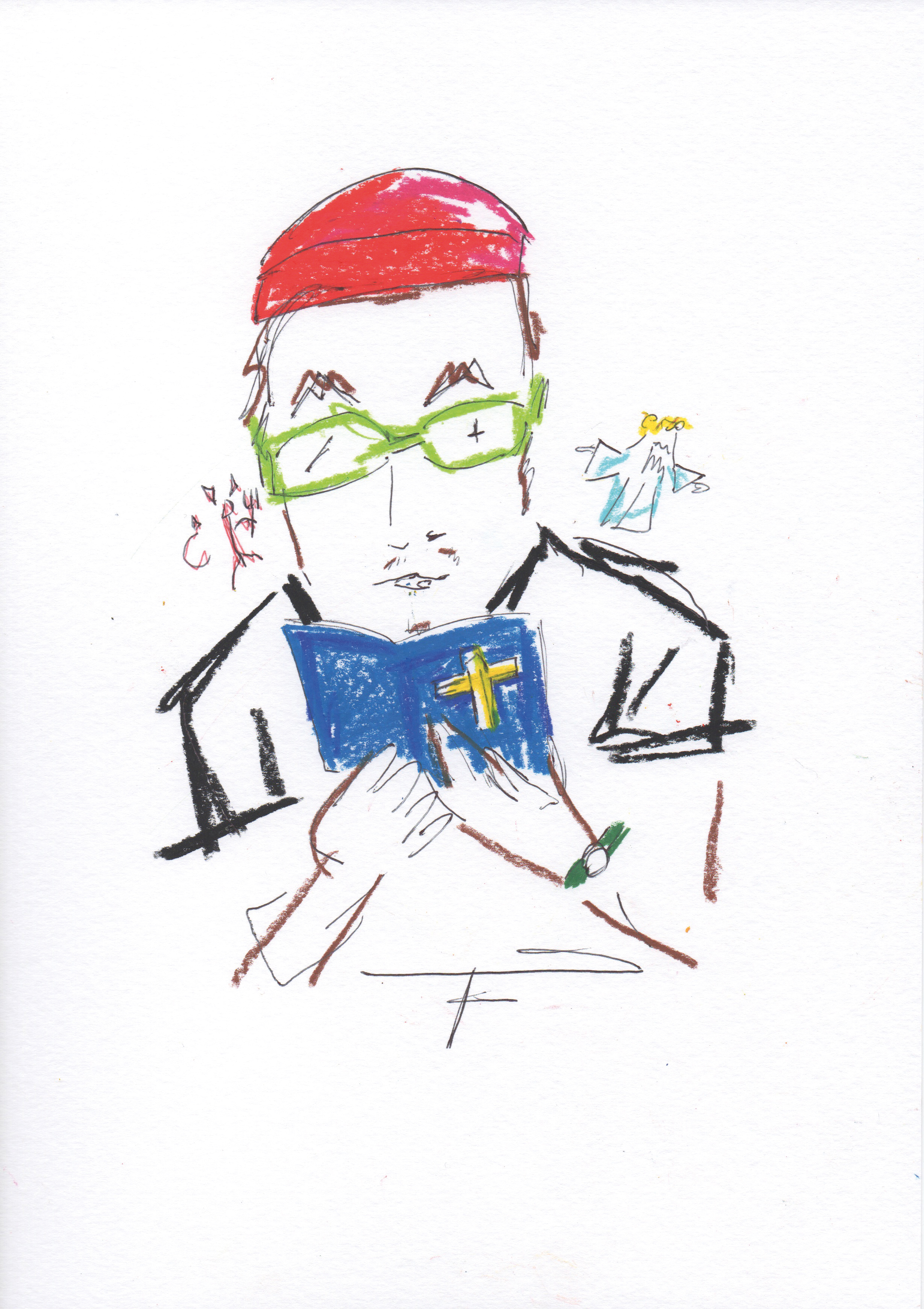 Ange ou démon, drawing by Sacha Wicky